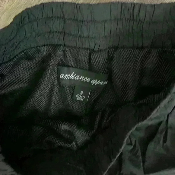 Ambiance Apparel Women’s black drawstring pants with mess lining - Picture 3 of 4